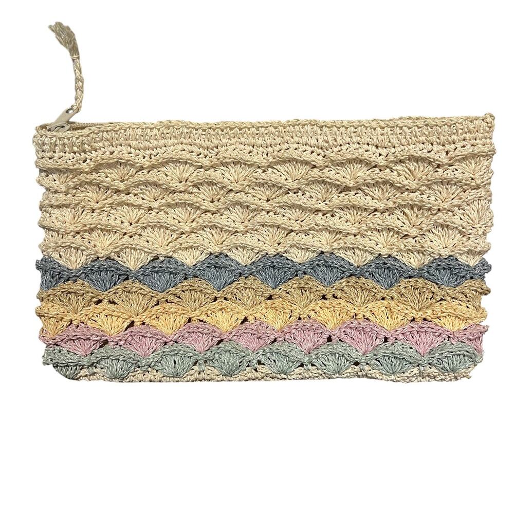 VTG OOAK Shell Envelope Lined Clutch Misier Ernest Handmade in Japan Boho Hippie